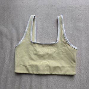 Girlfriend Collective Yellow Sports Bra with White Trim Size XS